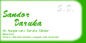 sandor daruka business card